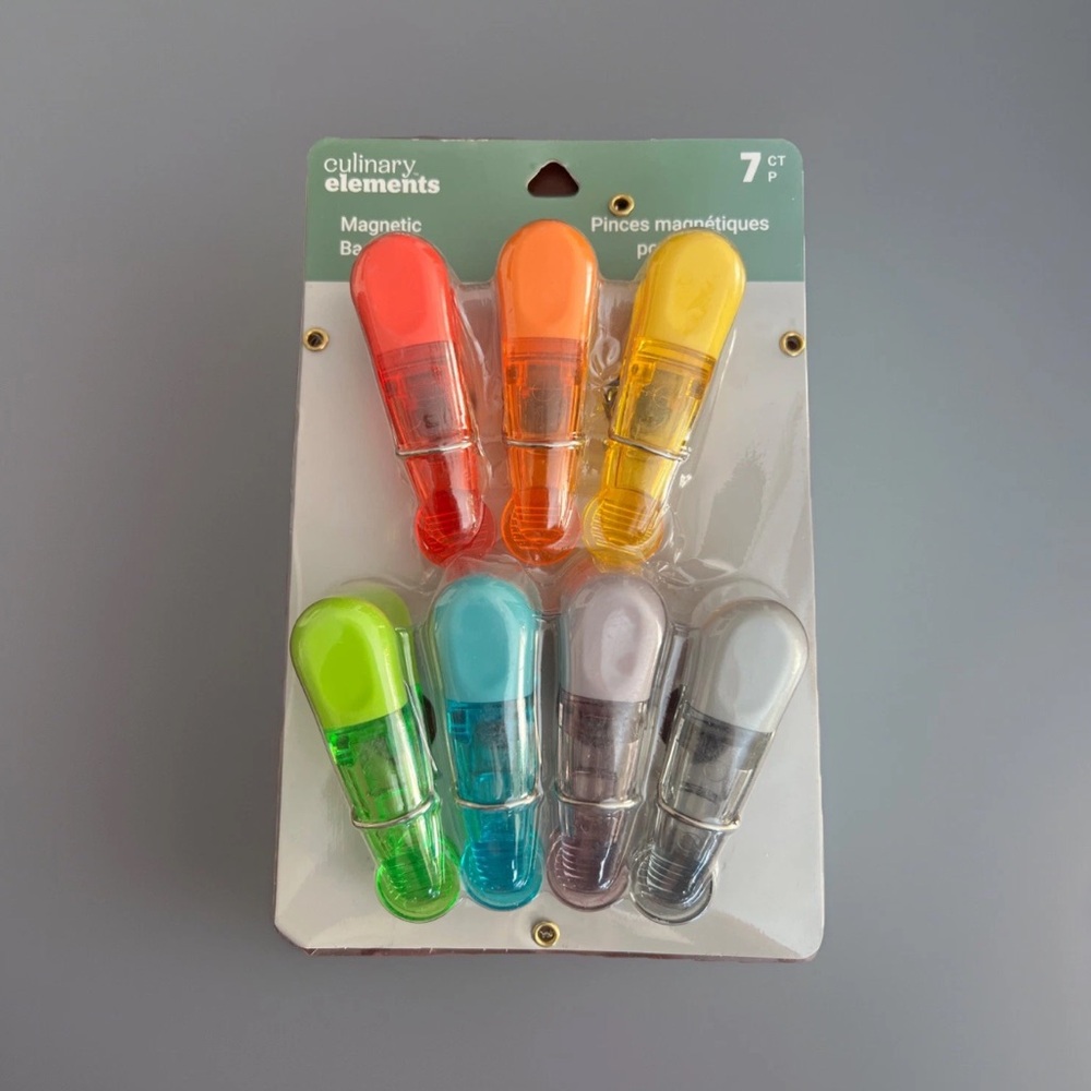 7 COUNT MAGNETIC BAG, SNACK CLIPS, CHIP CLIP